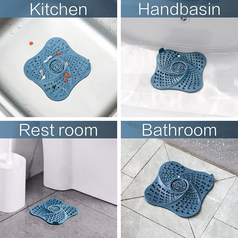 8 Pack Shower Hair Drain Catcher- Shower Hair Catcher Silicone Material is  Easy to Install, Prevent Debris from Clogging The Drain Bathtub Drain Cover,  Suitable for Bathtub and Kitchen