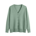 thumbnail image 5 of BLTIBY Cardigan Sweaters for Women Plus Size Open Front Solid Color Long Sleeve V Neck Button Comfy Lightweight Knit Casual Coat 2025 Mint Green M, 5 of 9