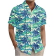 thumbnail image 3 of Yteetum Men's Short Sleeve Shirts Floral Print Hawaiian T Shirt Casual Button Down Short Sleeve Lapel Beach Summer T-Shirts, 3 of 7
