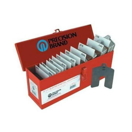Precision Brand Stainless Steel Slotted Shim Mini Assortment - Size D - 5 x 5 in., 130 Per Pack