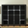 thumbnail image 3 of Non-Woven Wardrobe, No Tools Required, Large Capacity, Easy Assembly, Movable, Storage Rack, Waterproof, Dustproof, Stain Resistant, Black, 67.7 x 172 cm (Black, X-Large), 3 of 16
