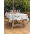 thumbnail image 2 of Outdoor Tablecloth with Umbrella Hole and Zipper, Easter Eggs Rectangle Table Cloth 60x84 Inch Waterproof Tablecloth, Country Wildflower Spring Watercolor Botanical Picnic Table Cover for Patio, 2 of 7