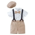 thumbnail image 2 of Baby Boys Gentleman Suit Set, 4pcs Outfits Shirts & Romper & Hat & Bowtie, 2 of 7