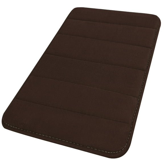 Unique Bargains Solid Contemporary Memory Foam Bath Rug Coffee 24"x16"
