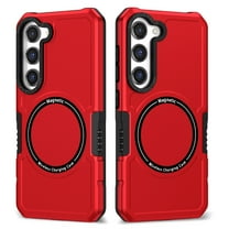 Dteck Magnetic Case for Samsung Galaxy S23 Plus Compatible with MagSafe, Shockproof Military Grade Protection Magnetic Rugged Case for Samsung Galaxy S23 Plus,Red