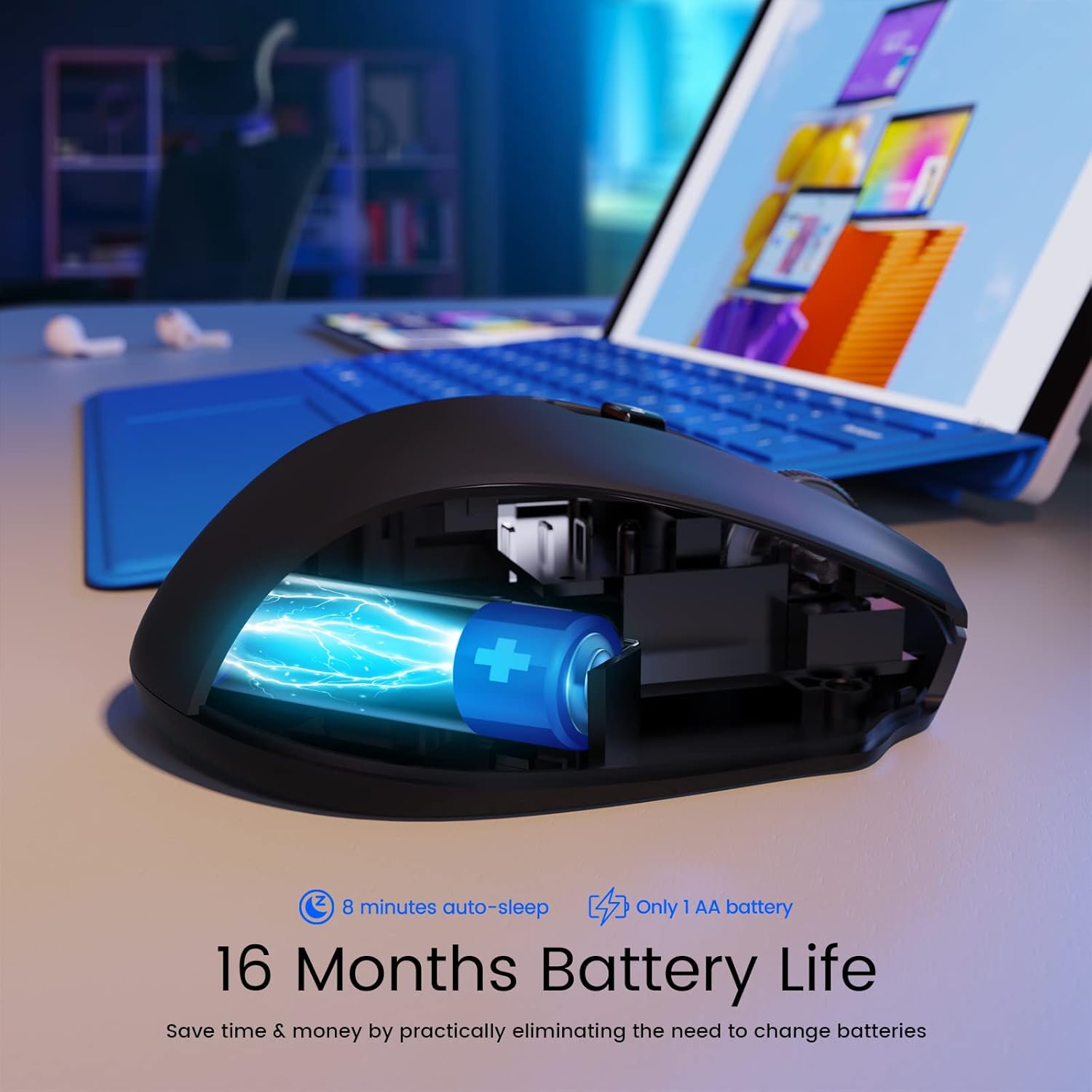 VicTsing 2.4G Wireless Ergonomic Computer Mouse photo 3