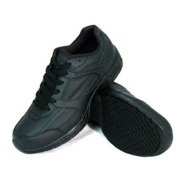 Genuine Grip  Mens Slip-Resistant Leather Work Shoe - Black - Size 11