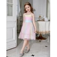 thumbnail image 6 of Oudiya Toddler Girls Tutu Rainbow Party Dress Tulle Ruffle Hem Cami Summer Dress for Kids 2-6Y, 6 of 7