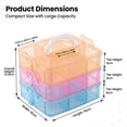 thumbnail image 4 of NOGIS Plastic Compartments Divider Organizer, 3 Layers 18 Compartments Portable Transparent Detachable Craft Storage Box with Handle for Crafts, Jewelry, Toy, Sewing Accessories,Multicolor, 4 of 7