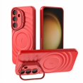 thumbnail image 1 of For Samsung Galaxy S25 Plus Case 5G Magnetic Wireless Charging Slide Lens Stand Holder Cover - Red, 1 of 5