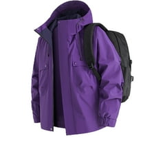 hotojiny Men's Winter Ski Jackets Full Zip Thermal Warm Windbreaker Coats Fashion Colorblock Snow Raincoat with Hood S-3Xl