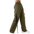thumbnail image 2 of SIYUDAN Womens Trousers Ladies Casual Pants Army Green Adult Womens Pants Loose Pants High Waisted Trousers Women With Pockets Women'S Fall Pants, 2 of 7