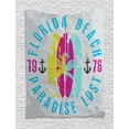 thumbnail image 1 of Florida Tapestry, Weathered Colorful Surfboards and Hand Drawn Anchors Paradise Beach, Wall Hanging for Bedroom Living Room Dorm Decor, 60W X 80L Inches, Pale Grey and Multicolor, by Ambesonne, 1 of 2