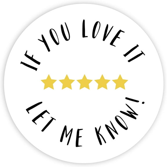 Koyal Wholesale Round Small Business Labels, If You Love It Let Me Know, 5 Stars, Set of 120