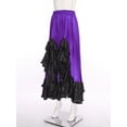 thumbnail image 4 of inlzdz Women Spanish Flamenco Dance Skirt Ruffle Trim Irregular Hem Big Swing Skirts for Tango Salsa Purple XXL, 4 of 6