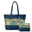 Blue Tropical Floral, variant on Casual Purses and Handbags Set for Daily Use, Stretch Polyester Portable Spacious Women's Quilted Bag, Hibiscus Pattern