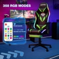thumbnail image 4 of Hoffree Gaming Chair with Speakers Gamer Chair with Footrest and Massage Reclining Video Game Chair with Led Lights and Swivel Seat and Headrest and 2D Armrests for Adults, 4 of 10