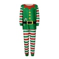 thumbnail image 2 of Nituyy Christmas Pajamas Matching Set Santa Claus Pjs Dad Mom Teen Sleepwear Tee Striped Plaid Pants Pyjamas Outfits, 2 of 9