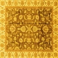 thumbnail image 1 of Ahgly Company Machine Washable Indoor Square Oriental Yellow Traditional Area Rugs, 6' Square, 1 of 4