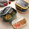 thumbnail image 3 of shiyou-Lunch Box Set, Double Layer Design Lunch Container Stainless Steel Box Stackable Lunch Box Food Compartments and Accessories Box (Blue), 3 of 4
