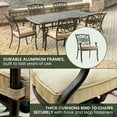 thumbnail image 6 of Hanover Traditions 7-Piece Rust-Free Aluminum Outdoor Patio Dining Set with Tan Cushions, 6 Dining Chairs and Aluminum Rectangular Dining Table | TRADITIONS7PC, 6 of 24