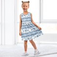 thumbnail image 7 of Girls Dress White and Blue Aztec Sleeveless Dress for Girls Hem A-Line Casual Sundress, 7 of 7