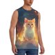 thumbnail image 2 of Fotbe Starry Sky Constellation Cat Men's Camiseta sin Mangas Estampada para Hombres, Playera Casual para Gimnasio, Entrenamiento, Playa-Medium, 2 of 7