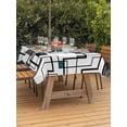 thumbnail image 3 of Outdoor Tablecloths with Umbrella Hole & Zipper, Green Geometric Rectangle Tablecloth 60x120 Inch, Modern Black Grey Abstract Motifs Waterproof Table Cloth, Patio/Pool/Picnic Table Covers, 3 of 8