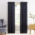 thumbnail image 1 of Sun Zero Barrow Energy Efficient Rod Pocket Curtain Panel, 54 Inch X 95 Inch, One Panel, Navy Blue, 1 of 3