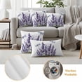 thumbnail image 4 of 2 Pack Outdoor Waterproof Throw Pillow Covers,Farm Purple Flowers Lavender Decorative Square Patio Pillowcases for Chair Couch Sofa 16x16in, 4 of 9