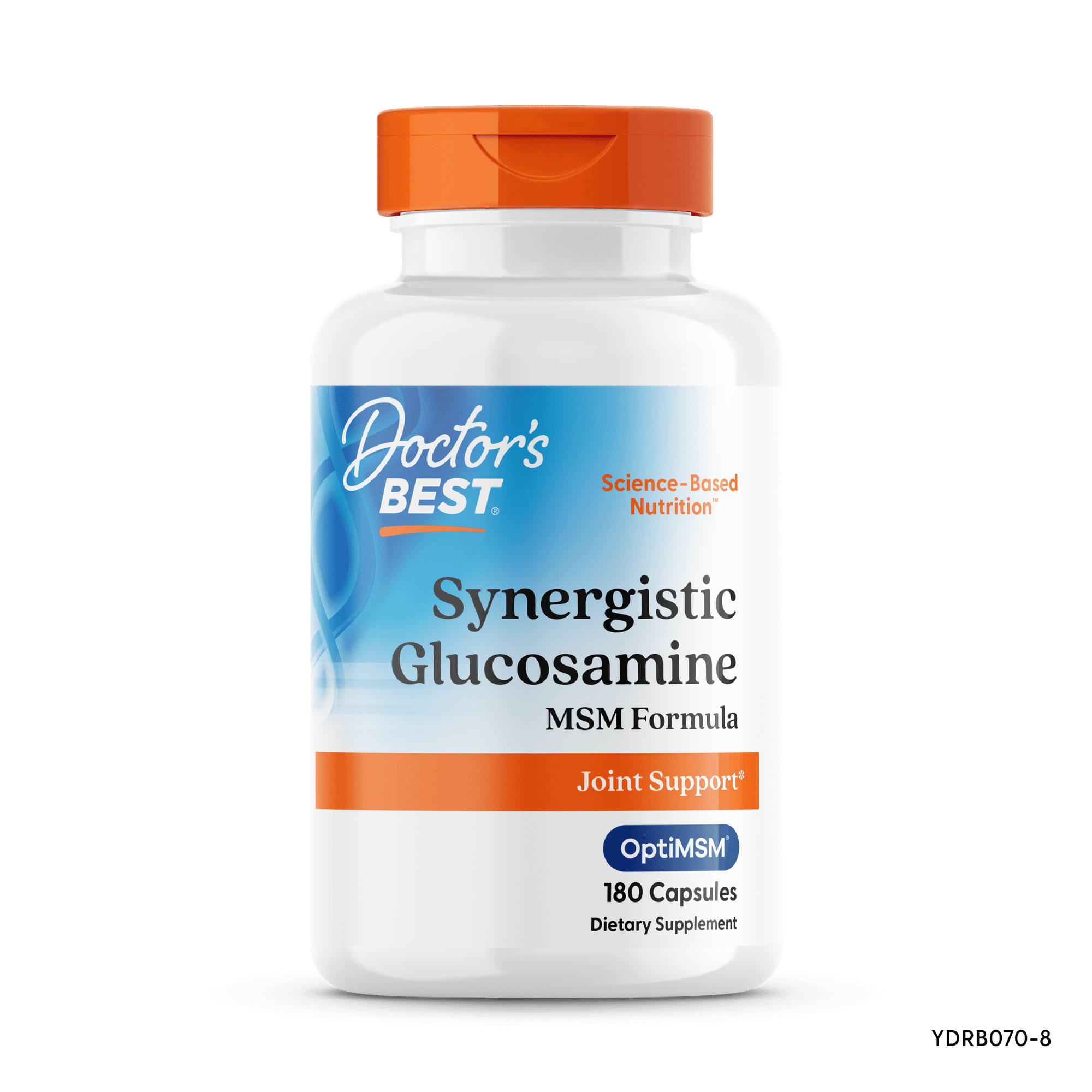 Doctor's Best Synergistic Glucosamine MSM with OptiMSM, Non-GMO, Gluten Free, Soy Free, Joint Support, 180 Caps