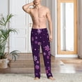 thumbnail image 2 of Logiee Purple Snow Flakes Print Pajama Pants for Men,Men’s Pajama Bottoms,Mens PJ Pants with Pockets & Button Fly-XX-Large, 2 of 6