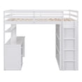 thumbnail image 5 of Full size Loft Bed with Drawers,Desk,and Wardrobe-White, 5 of 13