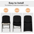 thumbnail image 3 of 5Pcs Black Stretch Spandex Chair Covers for Party Folding Chair - Universal Fitted Chair Slipcovers Protector for Wedding, Banquet, Holiday, Celebration, Pure Black, 3 of 4