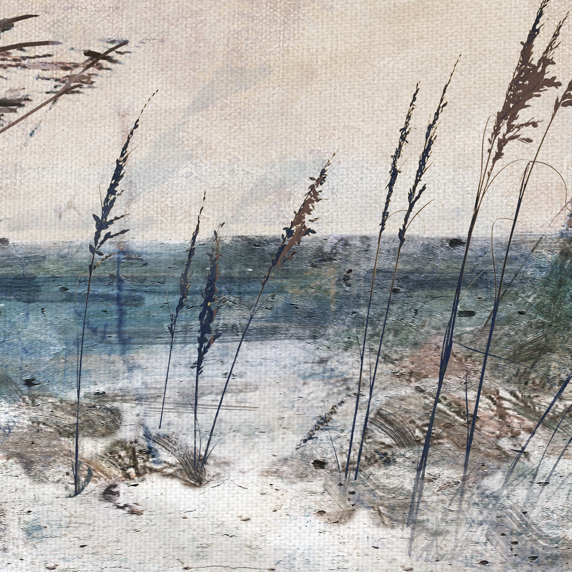 Masterpiece Art Gallery Morning Seas Grass Light By Studio Arts Canvas Art Print 17" x 34"