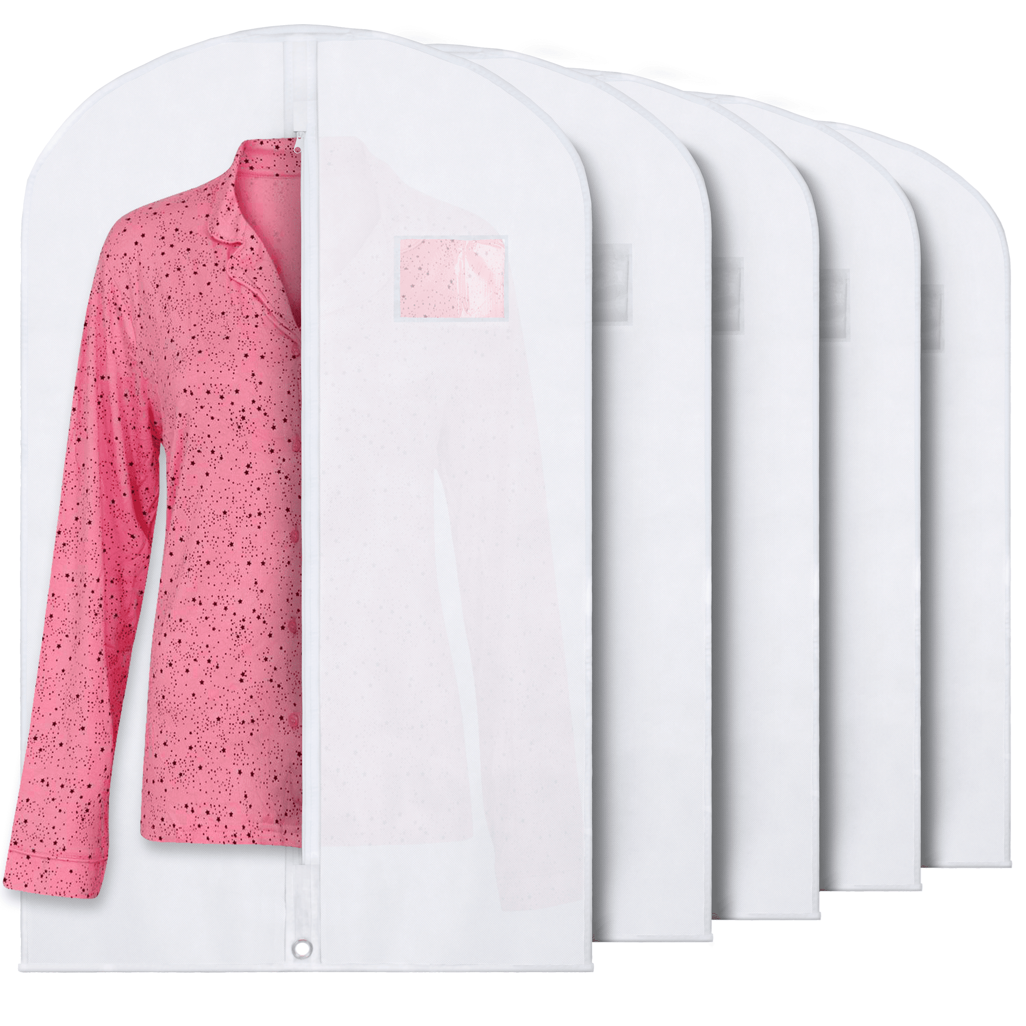 Plixio White Garment Bags for Travel and Clothing Storage Bags for