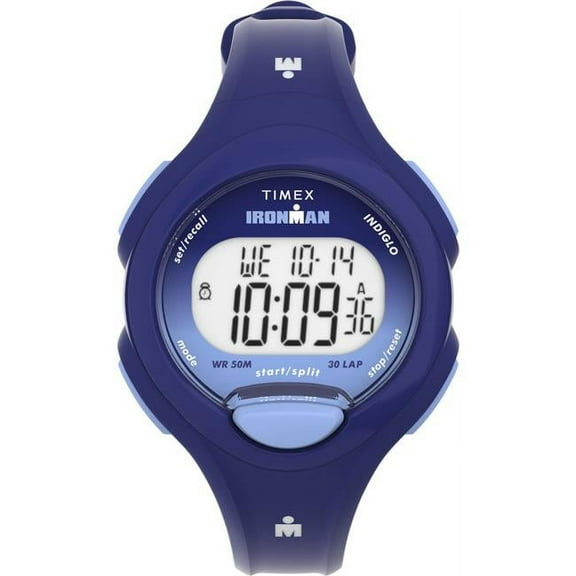 Timex Women's Ironman Essential 34mm Watch - Blue Strap Digital Dial Blue Case