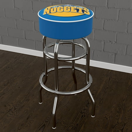 Denver Nuggets NBA Padded Swivel Bar Stool - Blue, Yellow, White
