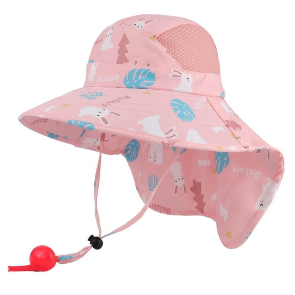 Summer Cute Sun hat for Boys and Girls, Cartoon Big Brimmed Fisherman hat, UV Resistant Children's hat, Whistle Sun hat