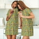 thumbnail image 4 of Fotbe Taco Bata de Dormir para Mujer con Estampado, Camisón de Algodón de Manga Corta, Ropa de Dormir Casual, 4 of 6