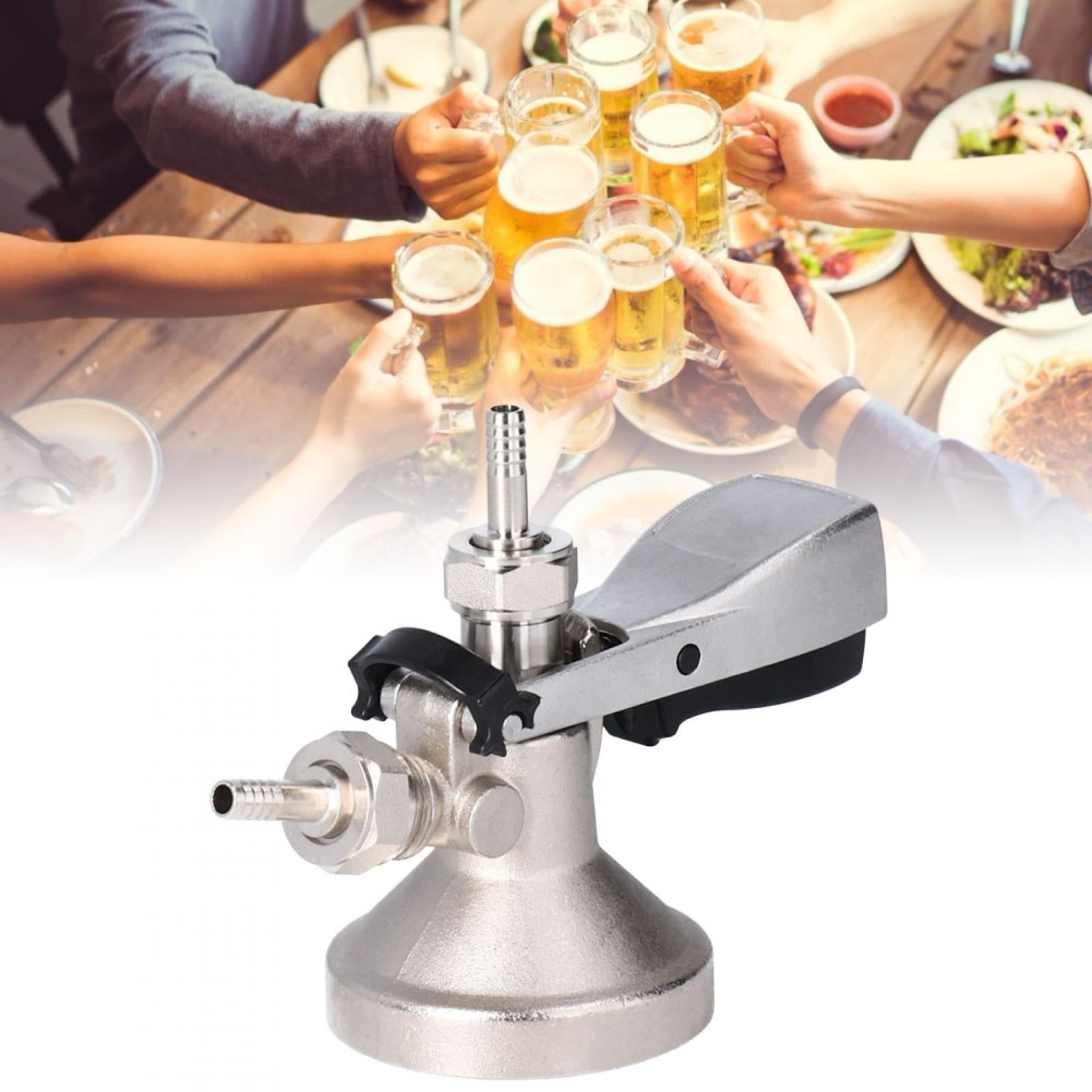 BIMZUC G5/8 G Type Homebrew Beer Keg Coupler Dispenser Tap System Distributor, Premium Brass and 304 Stainless Steel Home Brewing Accessory, 8mm Inlet, 31.7 oz / 900g