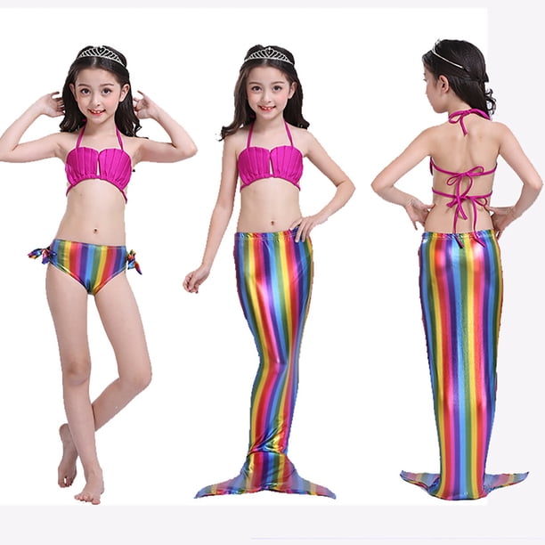 WILLBEST Trajes de Baño Para Mujer, Conjunto de Traje de Baño Para Niñas, Estampado de 3 Piezas, Traje de Baño Para Niños Pequeños, Playa, Piscina, Traje de Verano, Tela Elástica Cómoda