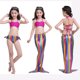 thumbnail image 1 of WILLBEST Trajes de Baño Para Mujer, Conjunto de Traje de Baño Para Niñas, Estampado de 3 Piezas, Traje de Baño Para Niños Pequeños, Playa, Piscina, Traje de Verano, Tela Elástica Cómoda, 1 of 3