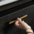 thumbnail image 4 of Goo-Ki 6-Pack Vintage Brass Drawer Handles 3-3/4 in（96mm） Hole Centers Straight Bar Pull for Kitchen Cabinets and Dresser Drawers, 4 of 5