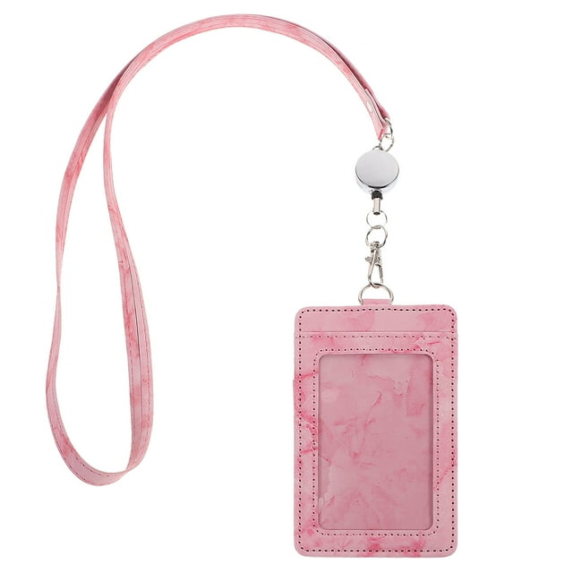 Shisuyan Retractable ID Card Holder Rosy Metal 1 Set 4.32X2.75X0.20In