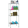 thumbnail image 1 of FDW Metal Shelving Storage Shelves Garage Shelving 4-Tier Adjustable Shelf 600 Lbs Total Bearing Capacity Multi-Functional Durable Easy, Chrome, 1 of 7