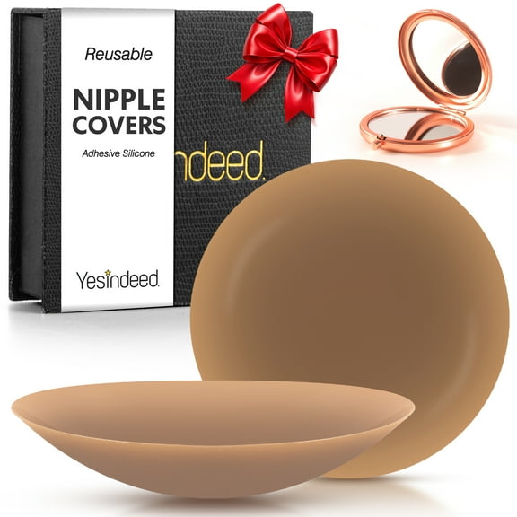 YESINDEED Nipple Covers - Hypoallergenic Silicone Pasties, Invisible Adhesive