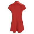 thumbnail image 4 of Vestido informal corto de manga corta liso y sexy de corte ajustado y cintura alta para mujer - Poliéster ligero, bolsillos, varias tallas, 4 of 5