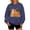 Navy, variant on Womens Plus Size Halloween Cat Pumpkin Sweatshirt Retro 90s Graphic Crewneck Soft Fall Pullover Tops Beige L