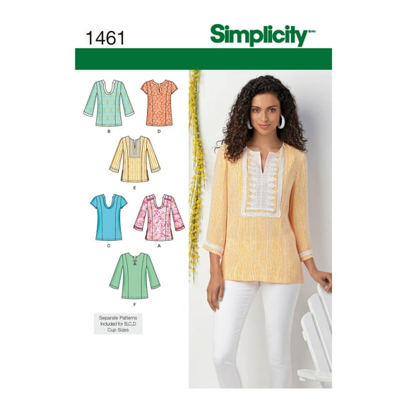 Simplicity Misses' Plus Size20W-28W Tops & Vests Pattern, 1 Each